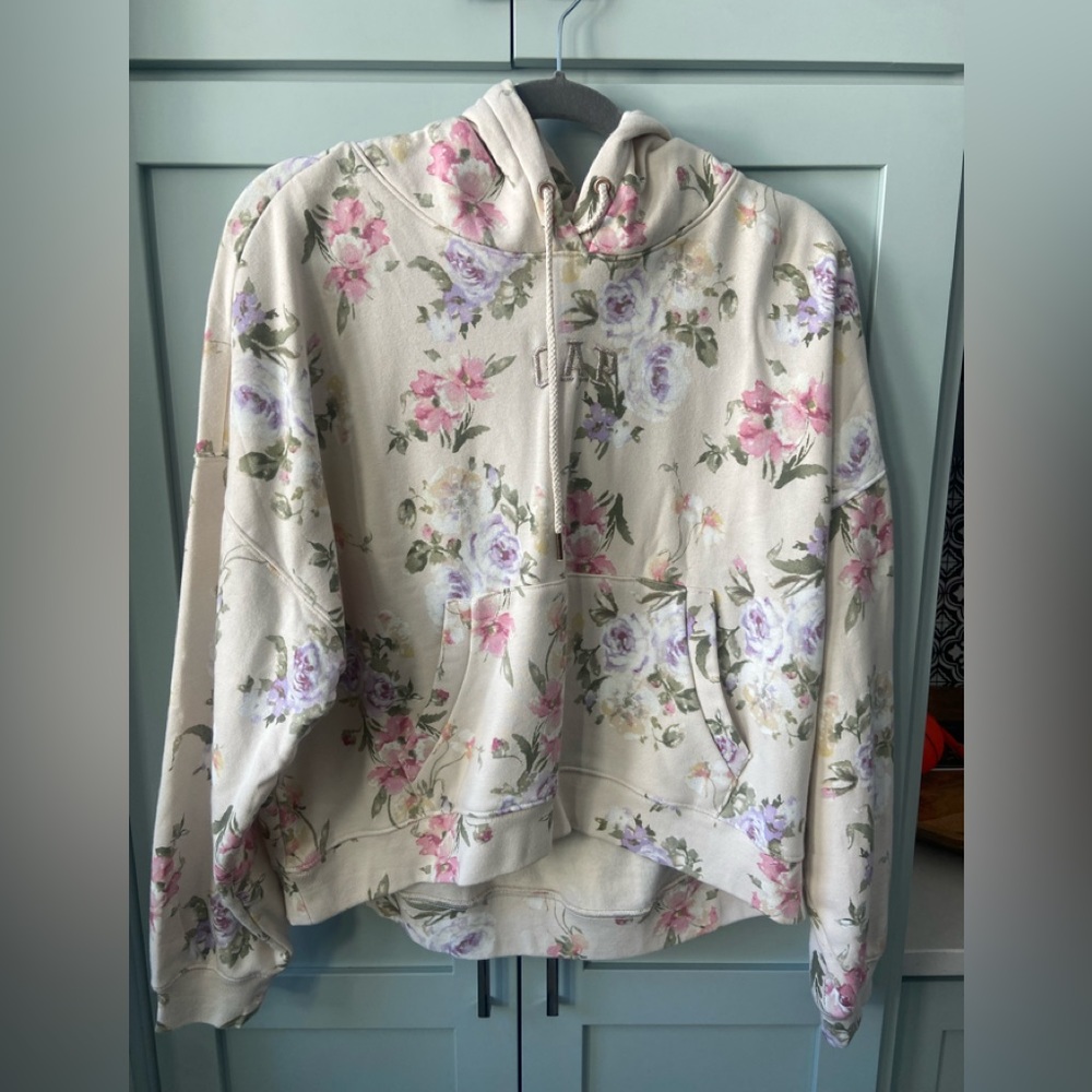 GAP LoveShackFancy hoodie  - Cream with Pink and Purple
